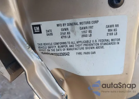 2005 Buick Lesabre Limited из США, поврежденный, VIN 1G4HR54K55U239542